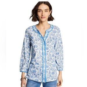 J.Jill Printed Piped Knit Top. Size 2X. NWT